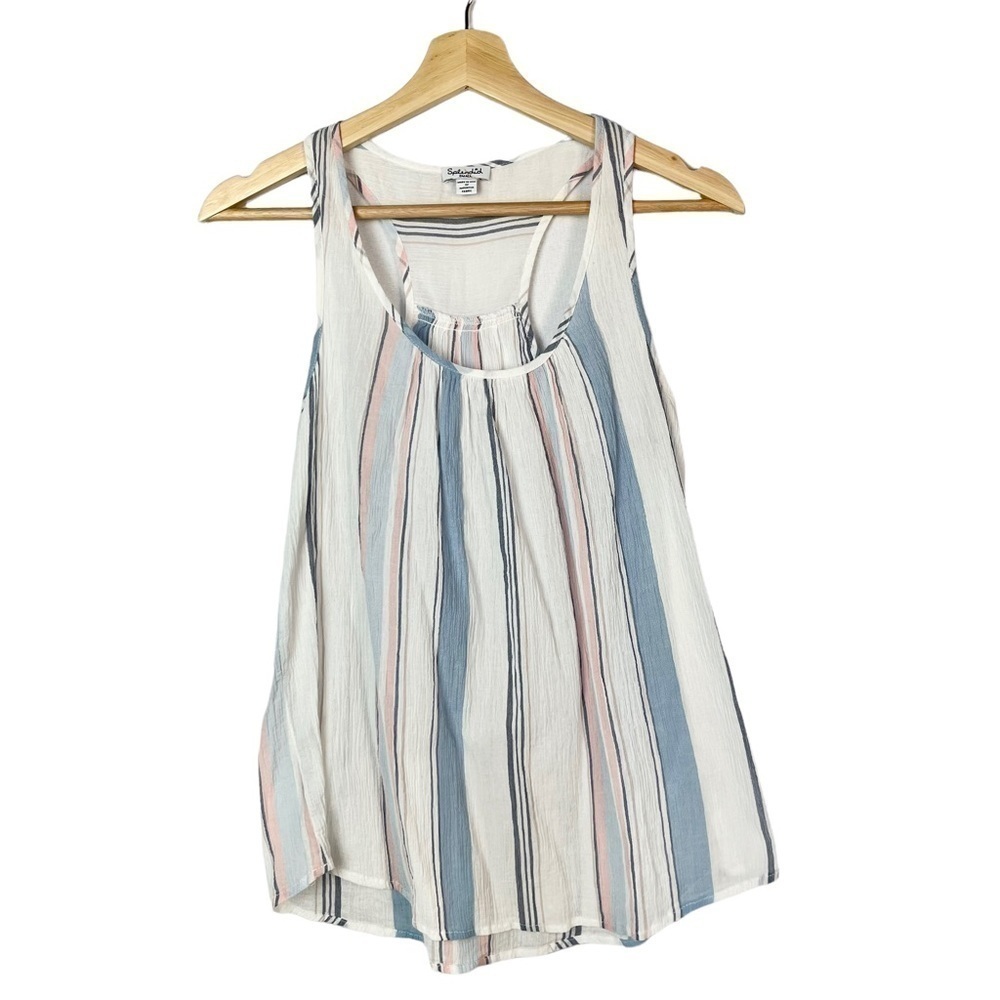 Splendid Pastel Stripe Scoop Neck Cotton Cami Tank Top S